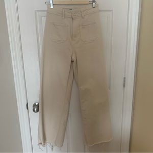 Zara beige wide leg pants